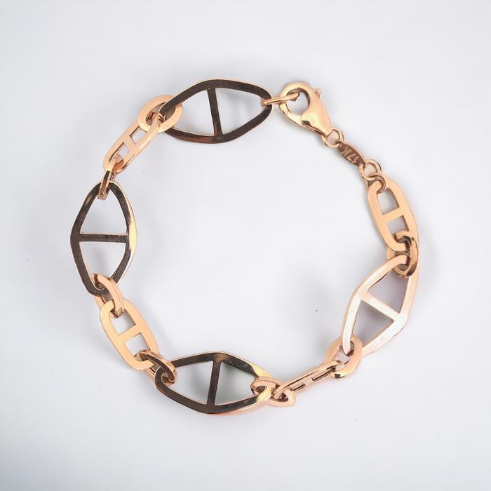 Herme chain bracelet 18k rose gold-Diamond Jewelry