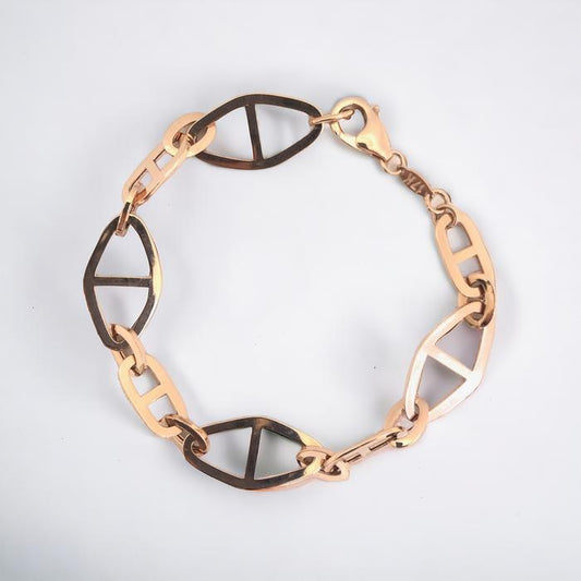 Herme chain bracelet 18k rose gold-Diamond Jewelry