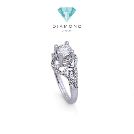 Sterling Diamond Ring 18K / Diamond Jewelry 360CB1875ESLS-HT