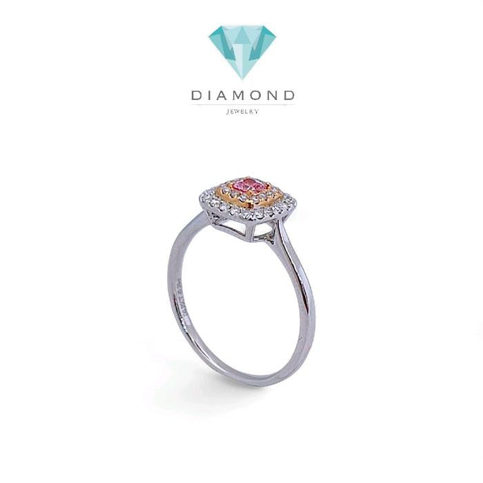 Pink Cushion Diamond Ring 18K / Cincin Berlian Pink Cushion 18K / Diamond Jewelry 378CB827BMLS - HT