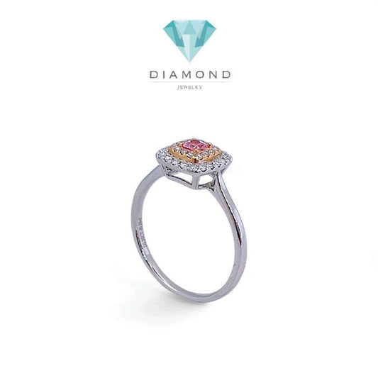 Pink Cushion Diamond Ring 18K / Cincin Berlian Pink Cushion 18K / Diamond Jewelry 378CB827BMLS - HT