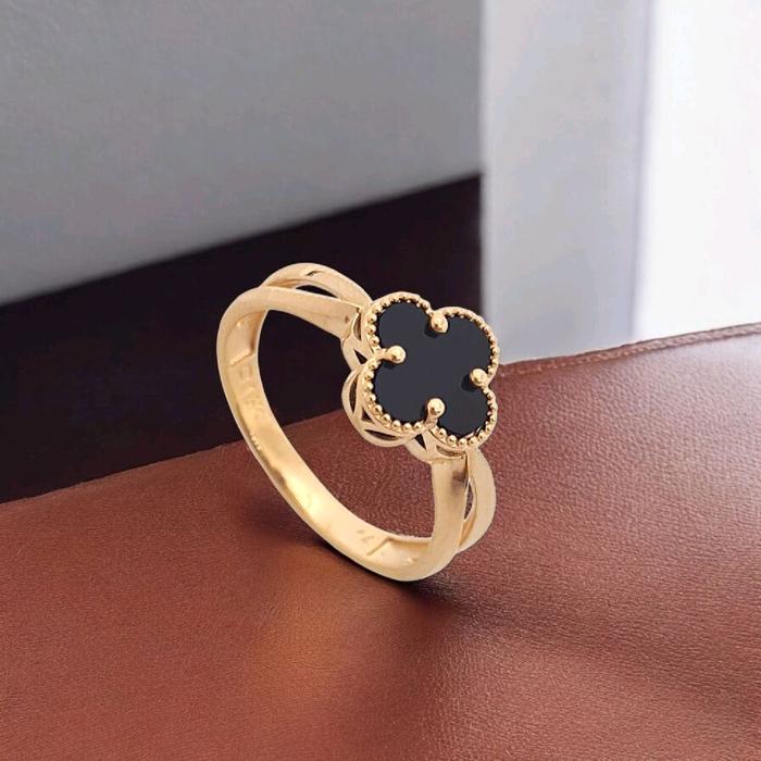 Clover Black Gold Ring 700K-Diamond Jewelry-420CMS237LS-HT