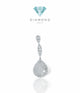 Pendant Pear Pave Diamond 18K White Gold-Diamond Jewelry
