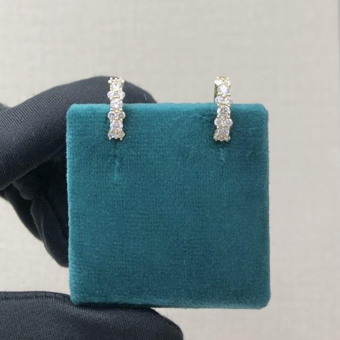 Anting Berlian Hoop zigzag Yellow Gold 18k-Diamond Jewelry