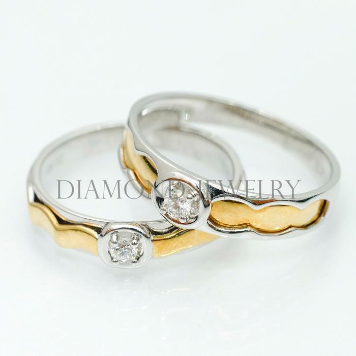 Cincin Kawin/Wedding Ring - Diamond Jewelry Two Tone 01020780/01020781