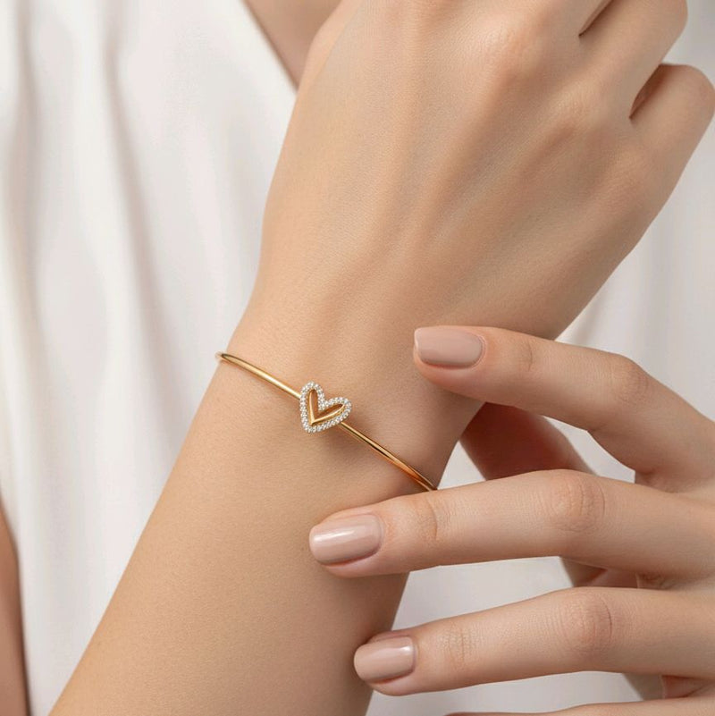 Heart Gold Bracelets 16K / Gelang Hati Emas 16K / Diamond Jewelry / 479GMS333LS