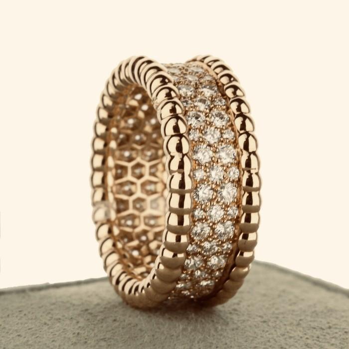 Perlee pave diamond vc 18k rose gold-Diamons Jewelry