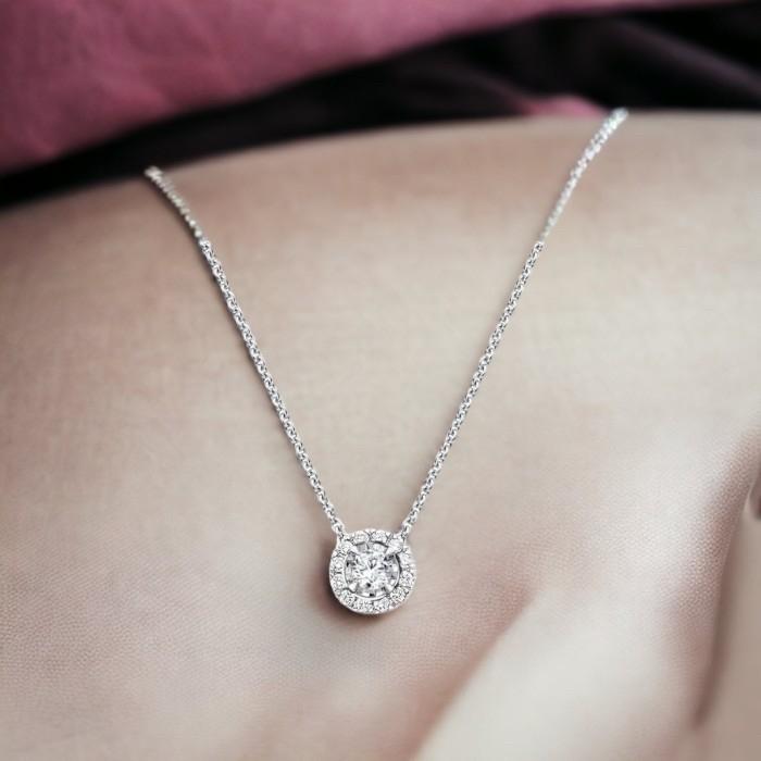 Diamond solitaire illusion 1 crt 18k-Diamond Jewelry