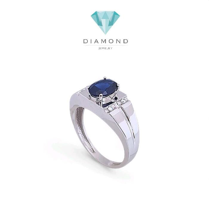 Blue Sapphire Gold Ring 750K / Cincin Emas Blue Sapphire 750K / Diamond Jewelry-HT-416CMS436LS
