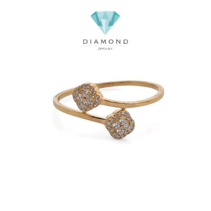 Cincin Emas Model Bunga Clover 700K-Diamond Jewelry-419CMS124LS-HT