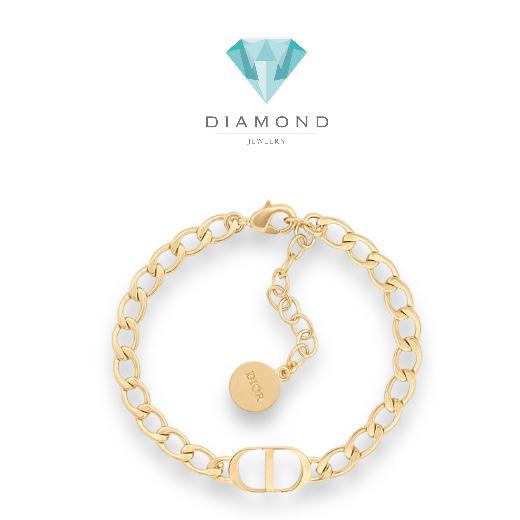 CD initial chain bracelet 18k gold -Diamond Jewelry