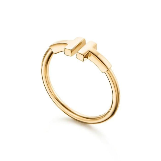 Cincin emas double t signature t1 ring 18k-Diamond Jewelry