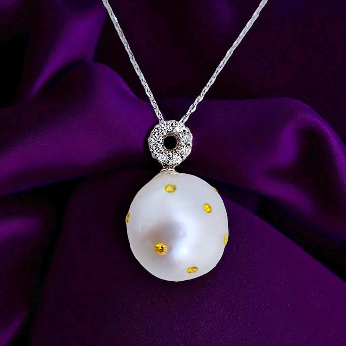 Liontin White Pearl Diamond 18K / Diamond Jewelry 2LMGT1400WP