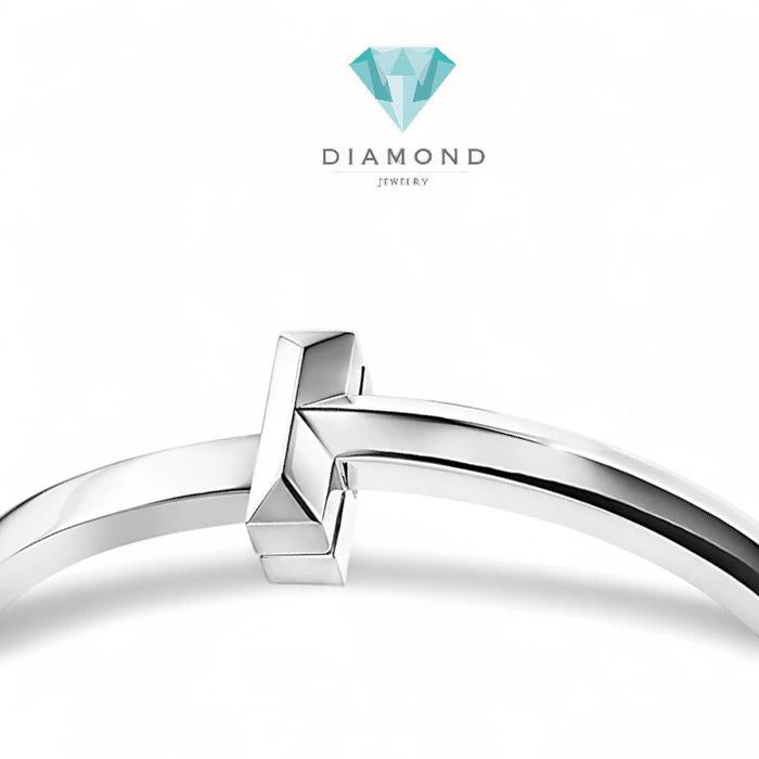 T bangle 18k gold/gelang T bracelet 18k-Diamond Jewelry tif