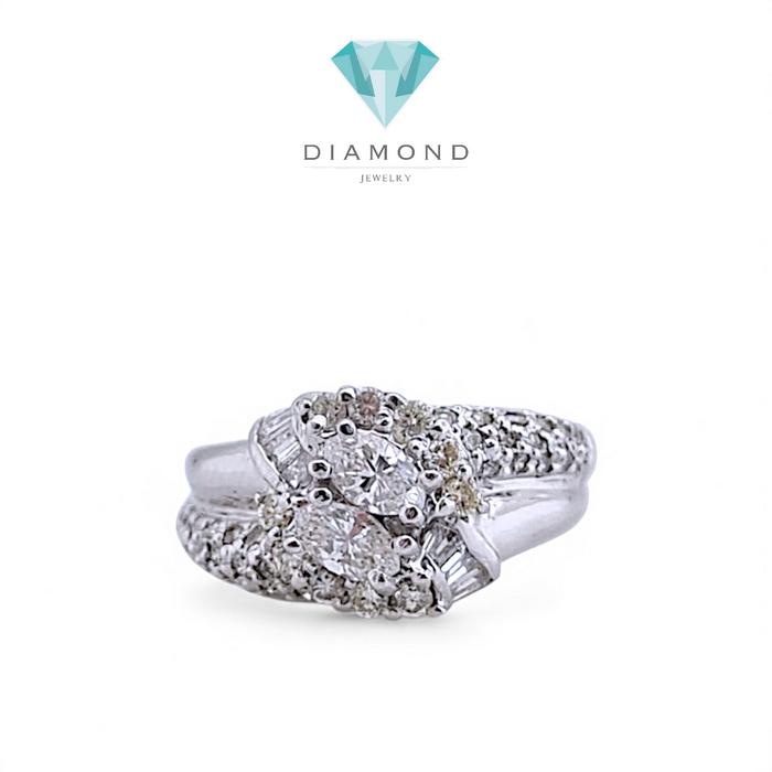 Cincin Berlian Multishape leaves/ diamond duo oval ring-Diamond Jewelry