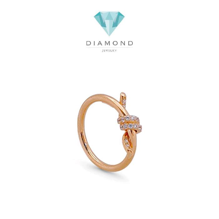 Knot Gold Ring 750K / Cincin Emas Knot 750K / Diamond Jewelry 413CMS163LS-HT