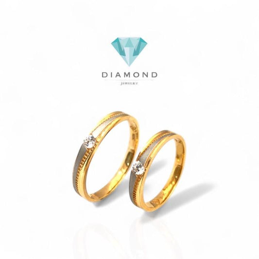 Cincin Kawin Emas duo color swarozky 16K Diamond Jewelry-388CMS204LS389CMS206LS