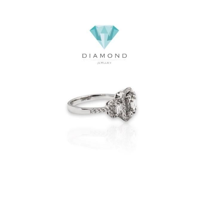 Tri Baguette diamond ring/cincin berlian baguette kotak 18k-Diamond jewelry