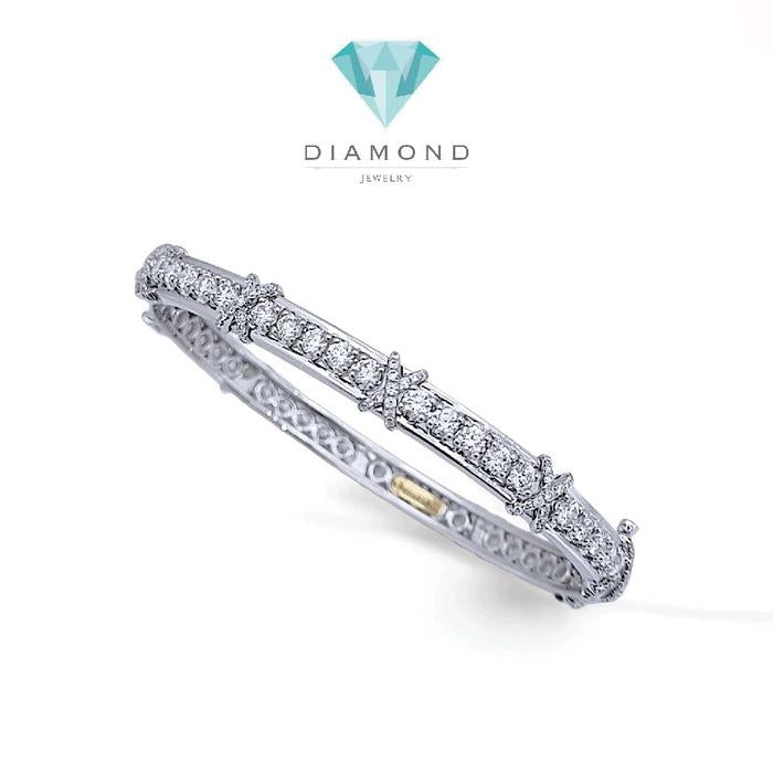Cross Diamond Bracelet 18K / Gelang Berlian Silang 18K / Diamond Jewelry 26GBD8320RB - HT