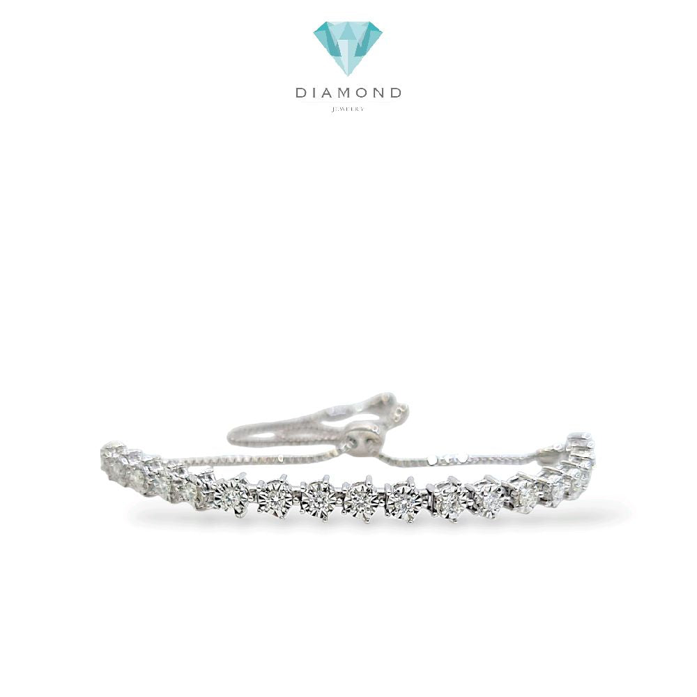 Tennis Diamond Listring Bracelet 18K / Gelang Serut Diamond 18K / Diamond Jewelry / 410GB1880LS