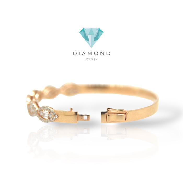 Ulir Baguette Twist Diamond Bangle 18k gold-Diamond Jewelry