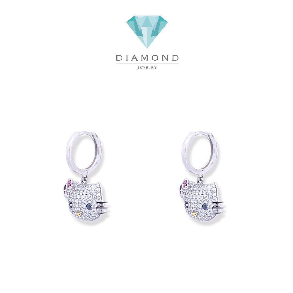 Hoop Hello Kitty Earrings 18K / Anting Hello Kitty 18K / Diamond Jewelry / 339AMSLS6