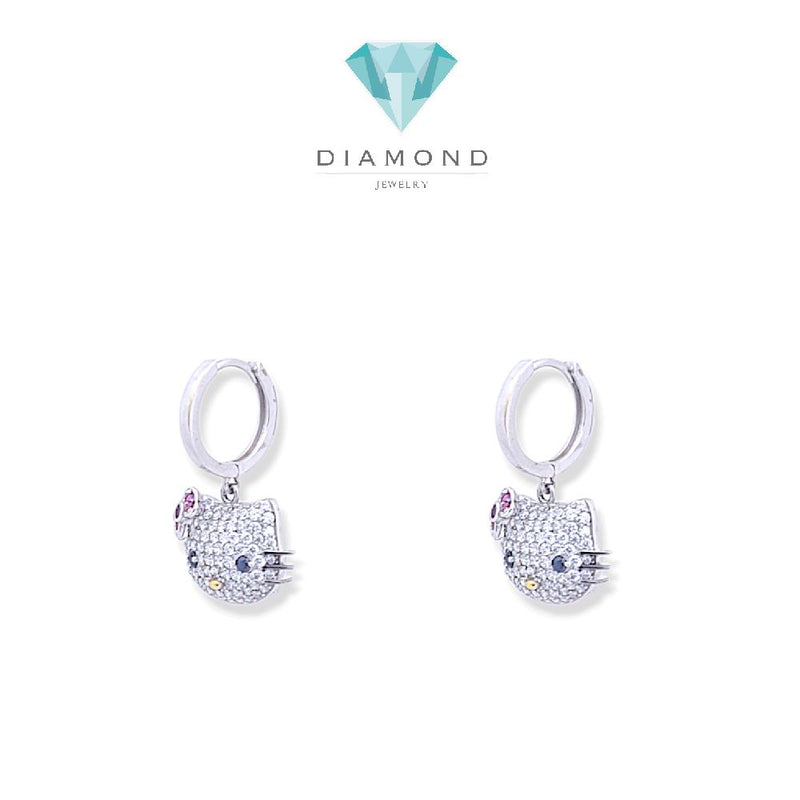 Hoop Hello Kitty Earrings 18K / Anting Hello Kitty 18K / Diamond Jewelry / 339AMSLS6