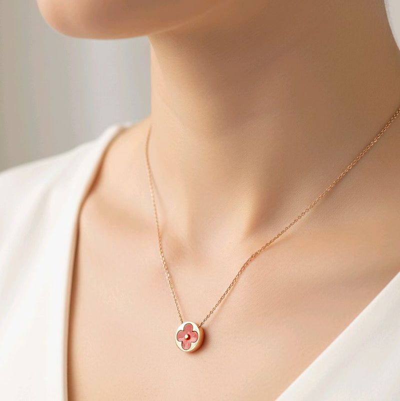 Blossom Charnelian Necklace 18K / Kalung Charnelian Blossom 18K / Diamond Jewelry 421KBD367RY - HT