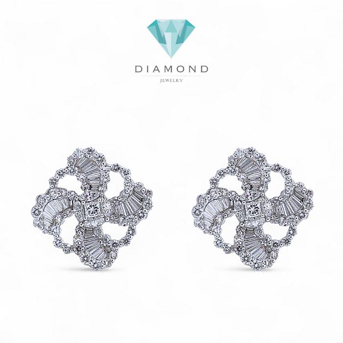 Anting berlian tapper bunga 18k-diamond jewelry
