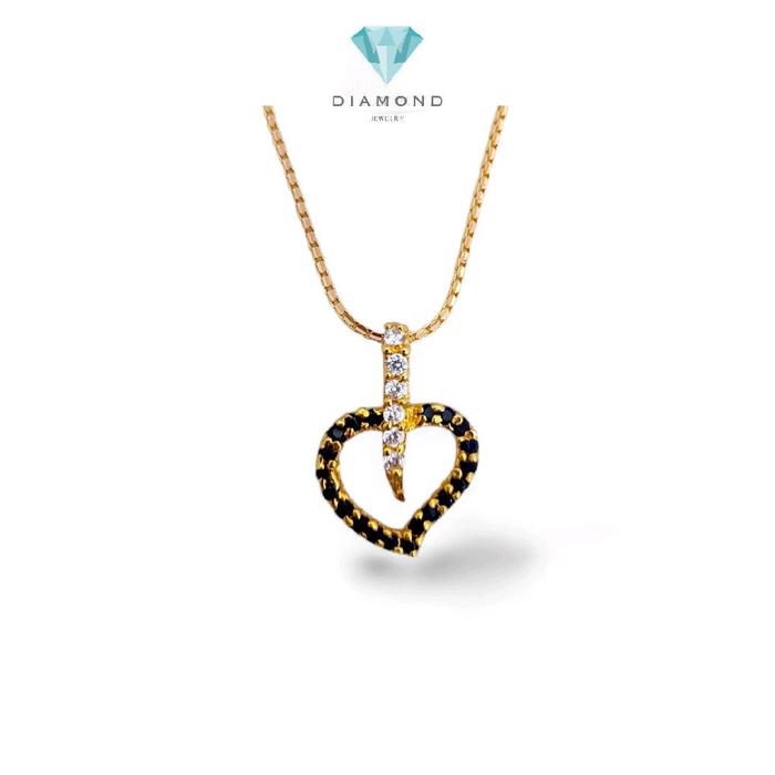 Black Heart Gold Pendants 23K / Diamond Jewelry / 171LMSWP2