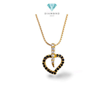 Black Heart Gold Pendants 23K / Diamond Jewelry / 171LMSWP2