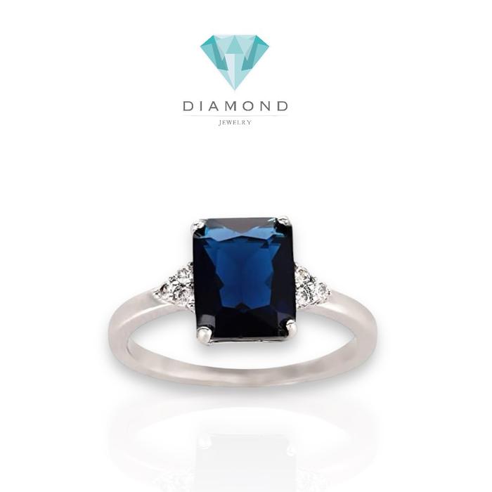 Sapphire Ring Diamond 18k white gold/cincin emas putih 18k sapphire ring -Diamond Jewelry
