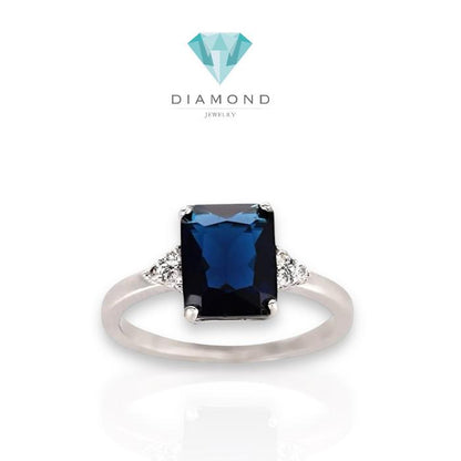 Sapphire Ring Diamond 18k white gold/cincin emas putih 18k sapphire ring -Diamond Jewelry
