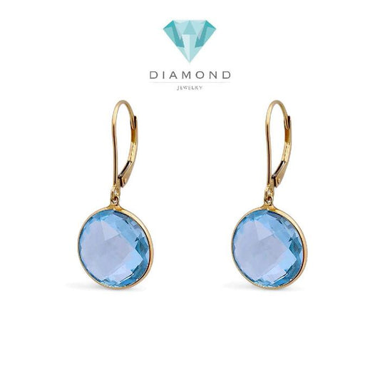 Aquamarine Earring 14K / Anting Aquamarine 14K / Diamond Jewelry 56BA240LS-HT