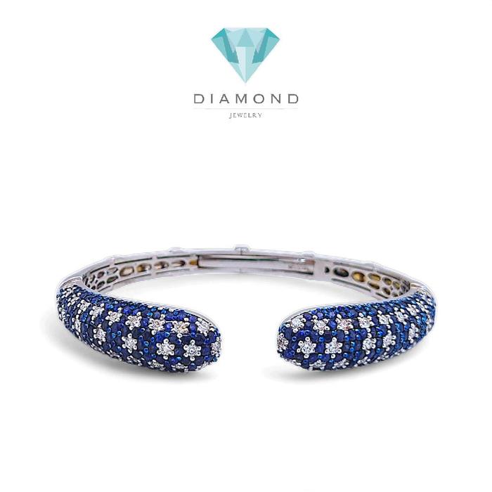 Blue Sapphier Diamond Bracelet 18K / Diamond Jewelry