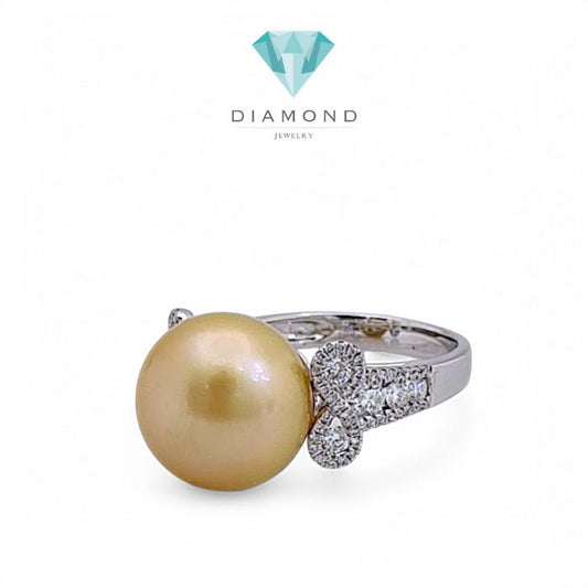 Pearl Diamond Ring 18K / Diamond Jewelry