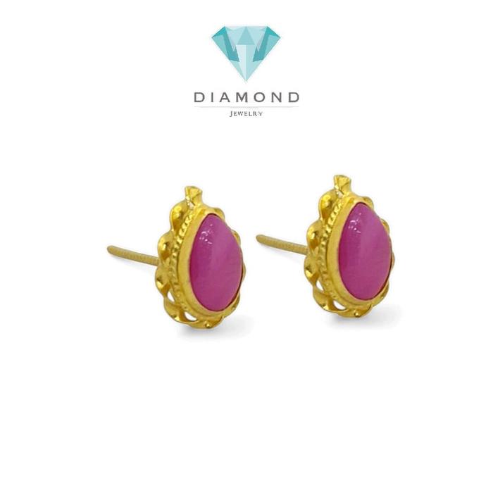 Anting Mas Batu Model Tear drop-Diamond Jewelry-304AMSWP1