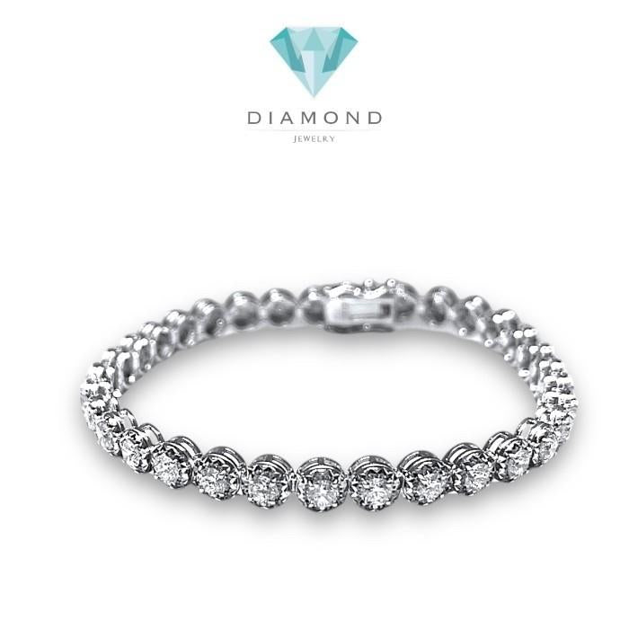 Tennis Bracelet solitaire8 ct.look 18K / Diamond Jewelry/ 0.2 Fvvs each- Diamond tennis bracelet 18k