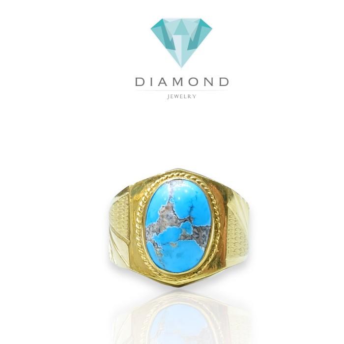 Turqoise blue mans ring 23k / cincin emas batu pria Gold-Diamond Jewelry