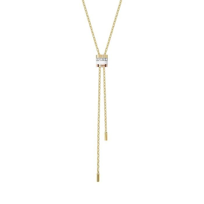 Long white necklace pendant 18K gold Diamond Jewelry