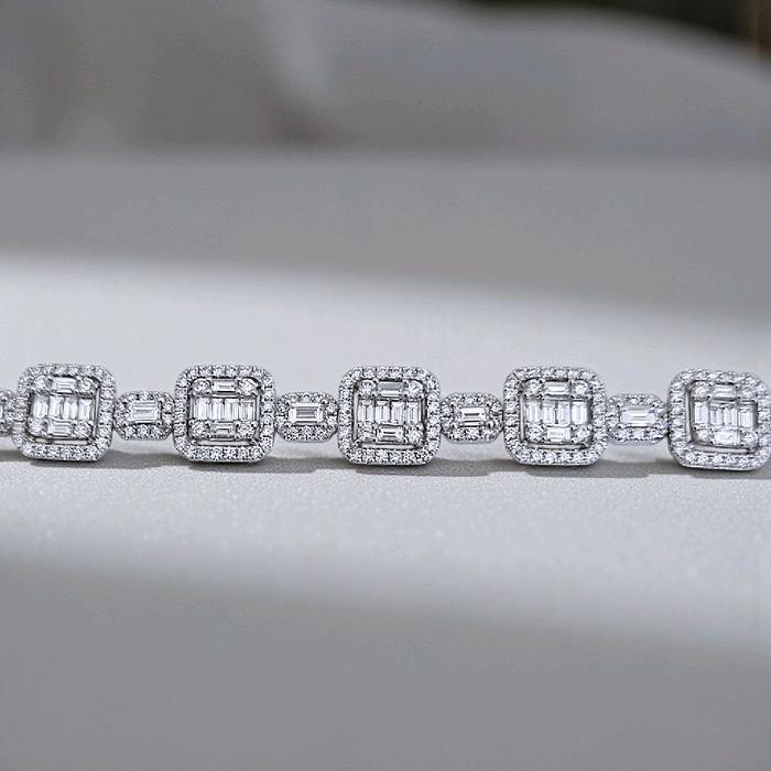 Baguette Diamond Bracelet 18K / Gelang Berlian Baguette 18K / Diamond Jewelry 401GB35700KVLS HT
