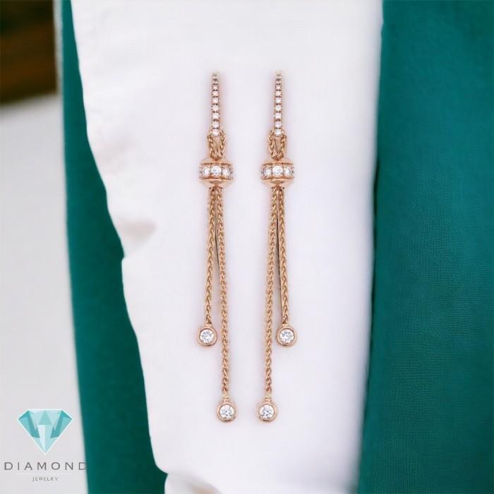 Dangling Diamond long rose gold 18k-Diamond jewelry
