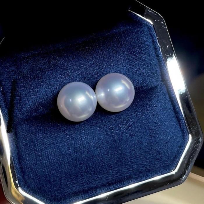 south sea pearl earring /Anting 13-15 mm 18 k gold Diamond Jewelry