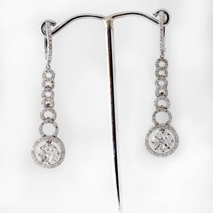 Earring spiral esperansa diamond 18k white gold-Diamond Jewelry