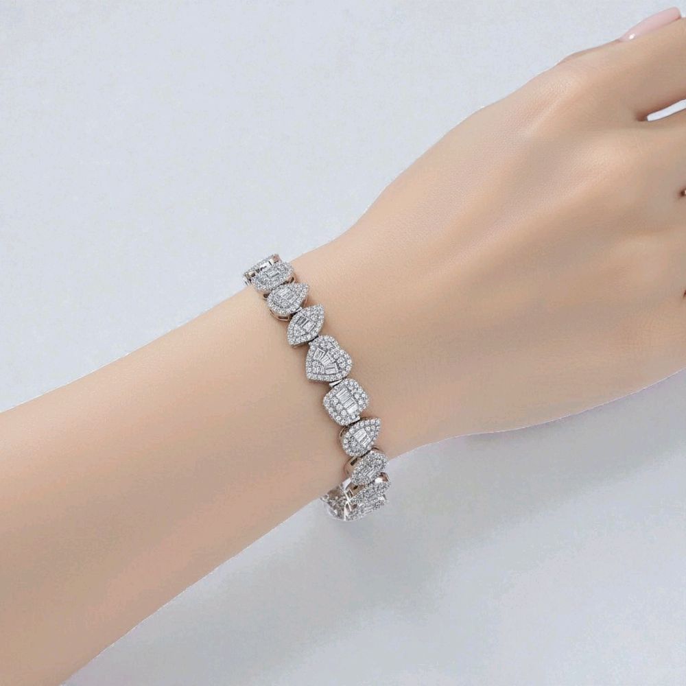 Tennis Fancyshape Diamond Bracelet 18K / Gelang Berlian Tennis Fancyshape 18K / Diamond Jewelry 402GB16238PRLS-HT