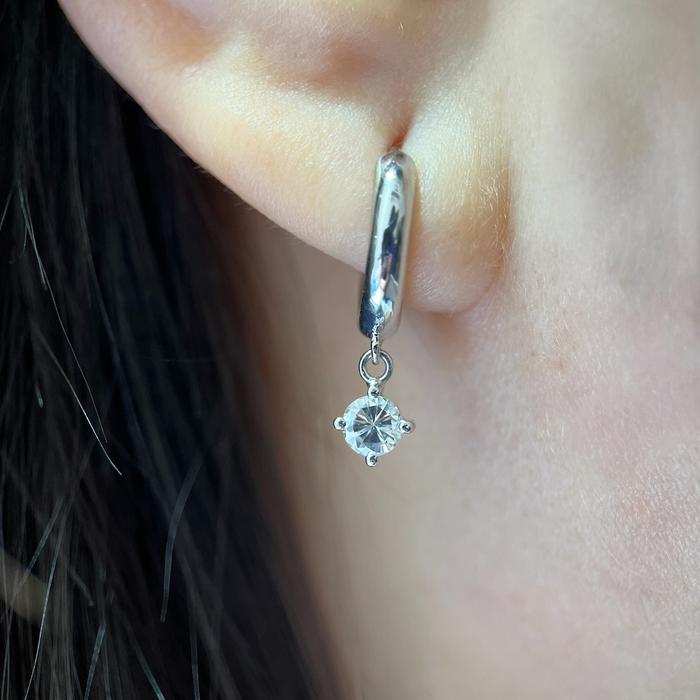 Diamond solitaire Clara Earring /Anting klep Berlian Satu Mata 18K Diamond Jewelry