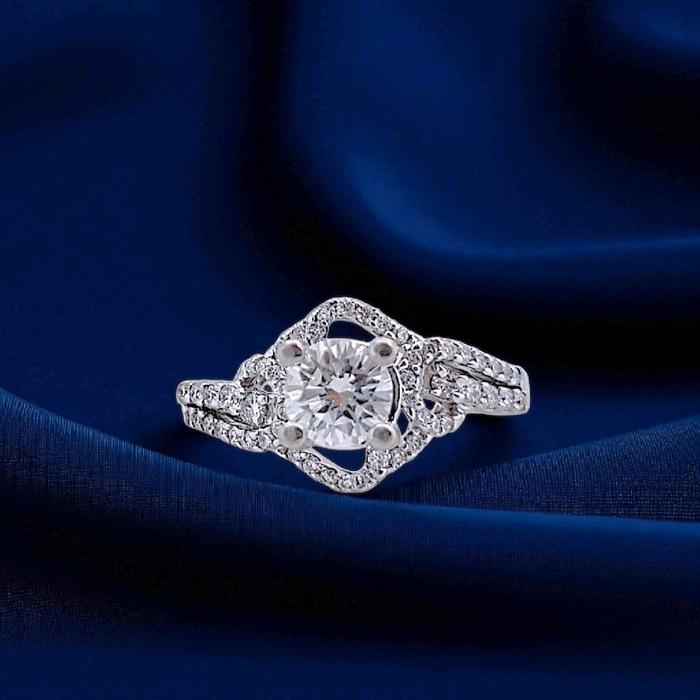 Sterling Diamond Ring 18K / Diamond Jewelry 360CB1875ESLS-HT