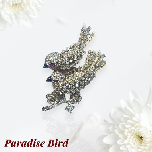 Paradise Bird Diamond ruby brooch pendant-Diamond Jewelry