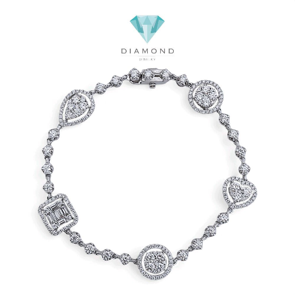 Fancy Tennis Diamond Bracelet 18K / Gelang Berlian Tennis Fancy 18K / Diamond Jewelry 405GB3600LS