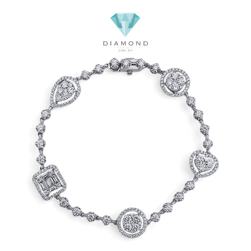 Fancy Tennis Diamond Bracelet 18K / Gelang Berlian Tennis Fancy 18K / Diamond Jewelry 405GB3600LS